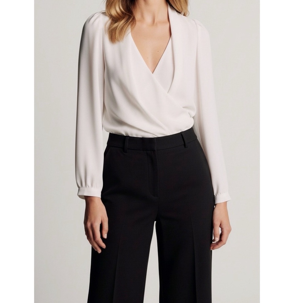 SÉZANE Abelia Long Sleeve Blouse, Ecru, FR36/US4
